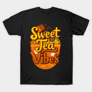 Sweet Tea Vibes Girls Southern Funny Summer Drink iced Tea T-Shirt